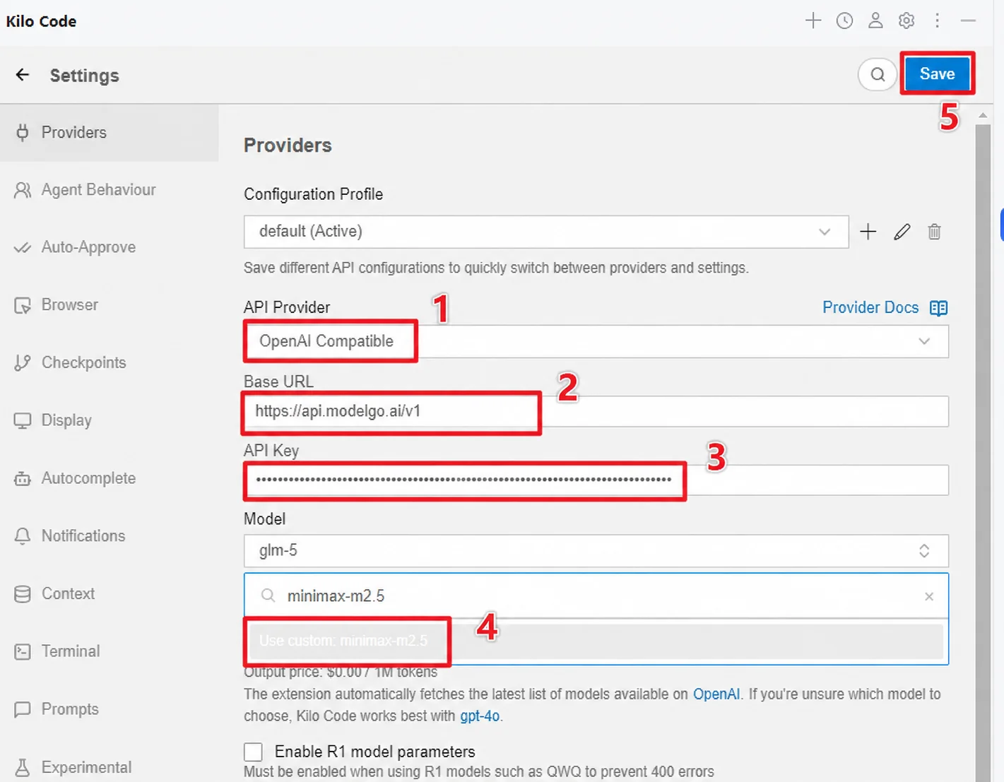 ModelGo provider settings in JetBrains