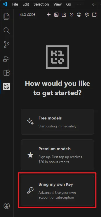 Choose Bring my own Key